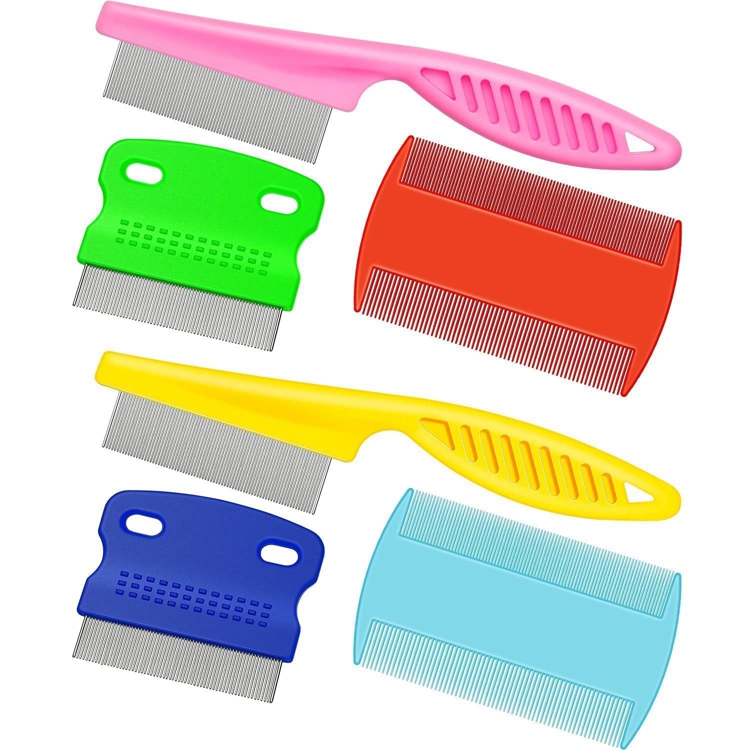 HKM-165843 Stainless Steel Pet Flea Comb Set - 4-Piece Durable Grooming Tools
