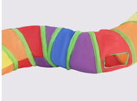 HKM-231827 Collapsible Rainbow Cat Tunnel - Eco-Friendly, Scratch-Resistant Design for Interactive Play
