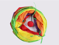 HKM-231827 Collapsible Rainbow Cat Tunnel - Eco-Friendly, Scratch-Resistant Design for Interactive Play