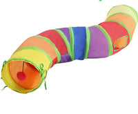HKM-231827 Collapsible Rainbow Cat Tunnel - Eco-Friendly, Scratch-Resistant Design for Interactive Play