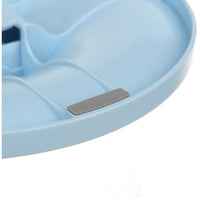 HKM-915155 Adjustable Three-Angle Cat Bowl in White, Pink, and Blue - Designed to Rotate Without Tipping