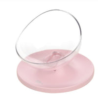 HKM-915155 Adjustable Three-Angle Cat Bowl in White, Pink, and Blue - Designed to Rotate Without Tipping