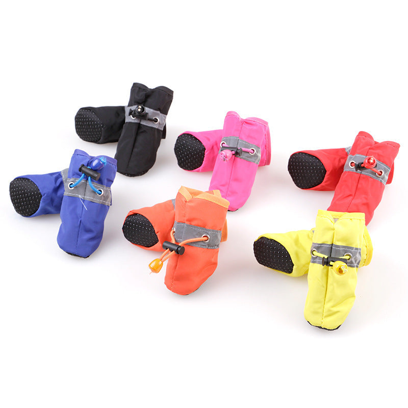 HKM-321619 Soft Sole Non-Slip Pet Rain Boots - Breathable Summer Shoes in Red, Blue, and Black