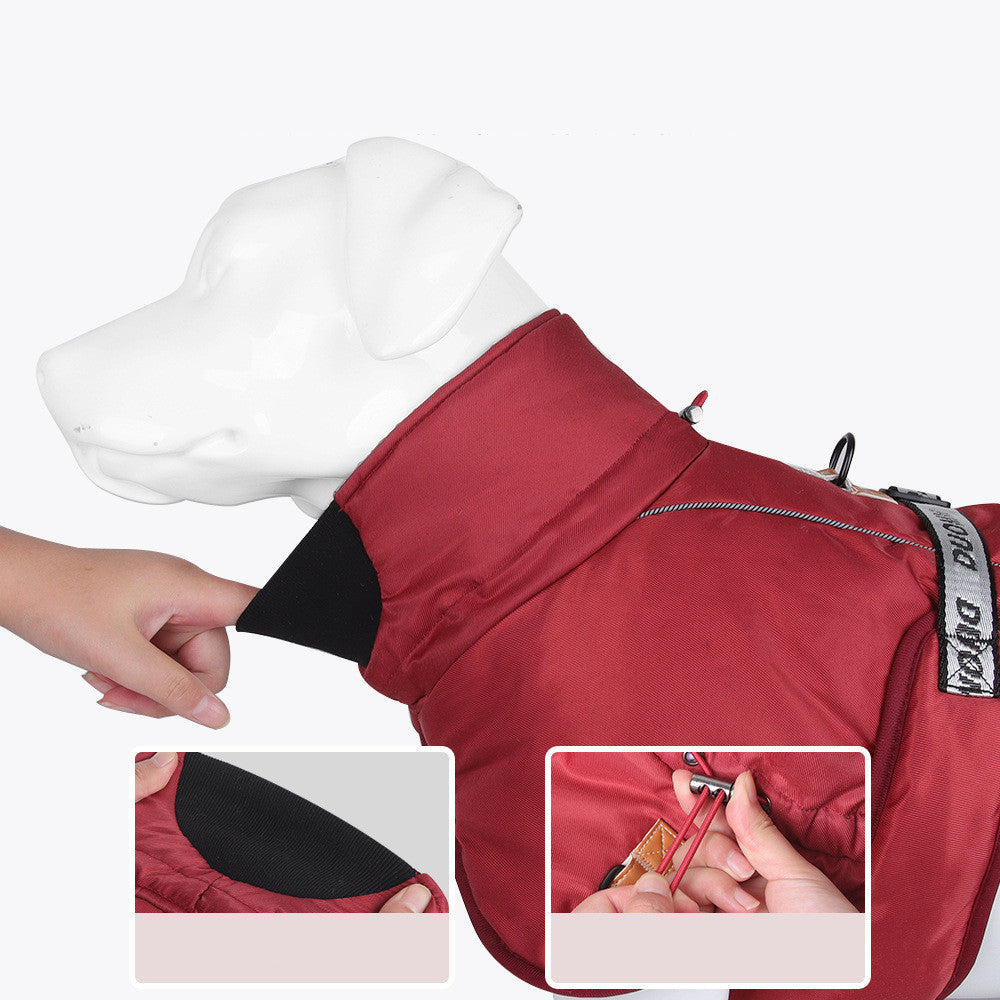 HKM-030483 Warm Dog Cloak with Reflective Features and Adjustable Fit for Outdoor Comfort