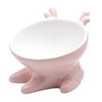 HKM-848467 Ceramic Oblique Mouth Cat Bowl - Lead-Free, Non-Slip, Whisker-Friendly Design
