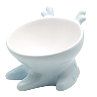 HKM-848467 Ceramic Oblique Mouth Cat Bowl - Lead-Free, Non-Slip, Whisker-Friendly Design