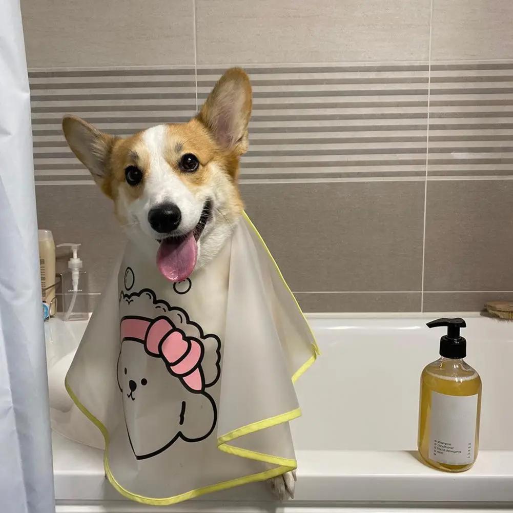 HKM-910291 Adjustable Waterproof Pet Cloak with Cartoon Print for Dog Grooming