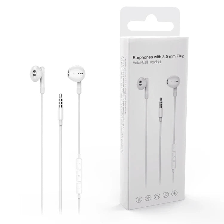 KTX-173843 3.5mm Wired Earphones with Microphone for Mobile Phones, Hi-Fi Stereo Sound Quality Earbuds Headset