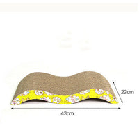 HKM-568211 S-Shaped & M-Shaped Cat Scratcher Lounge - Corrugated Paper Catnip Mat for Healthy Claw Maintenance