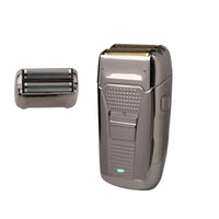 HKM-087955 Dual-Head USB Rechargeable Retro Bald Razor in Gold and Silver