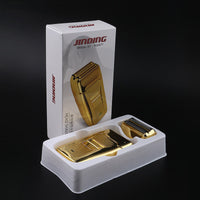 HKM-087955 Dual-Head USB Rechargeable Retro Bald Razor in Gold and Silver