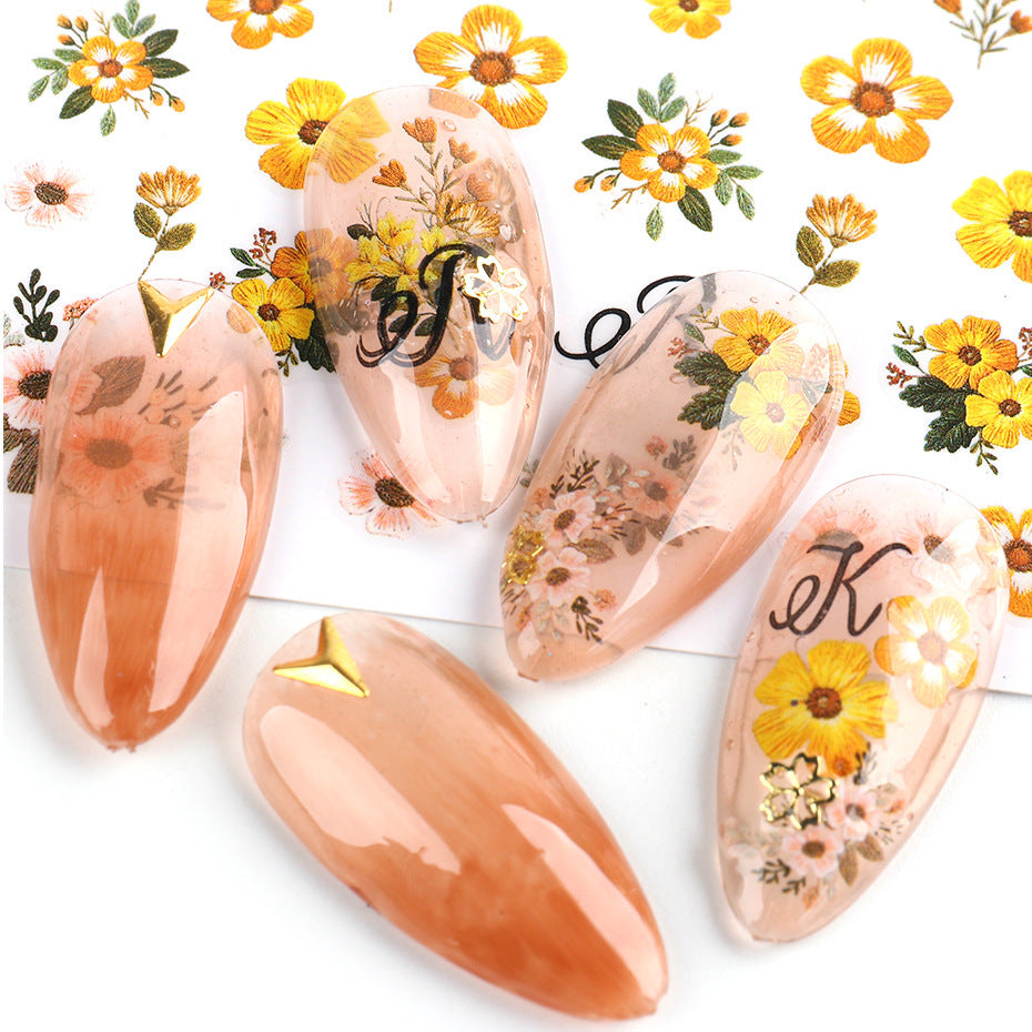 HKM-940499 Floral Nail Stickers Collection - Assorted Designs for Creative Nail Art