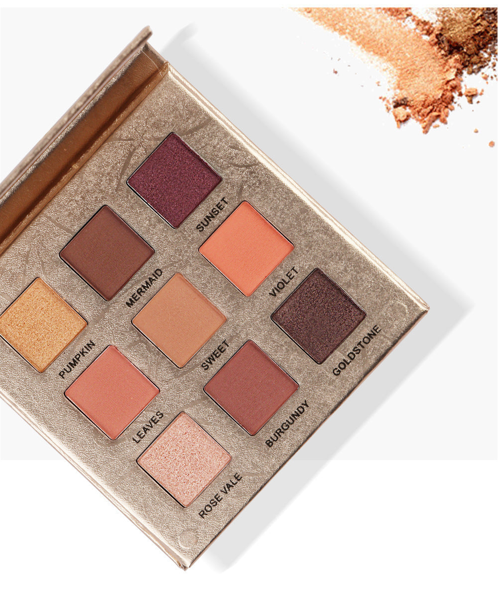 HKM-719763 Golden 9-Color Matte Eyeshadow Palette - Versatile and Vibrant Shades