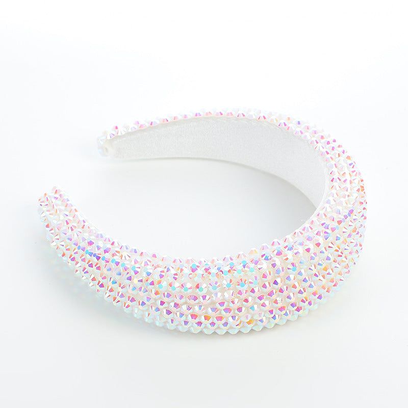HKM-749587 Baroque Rhinestone Wide-Edged Hair Band in Multiple Colors