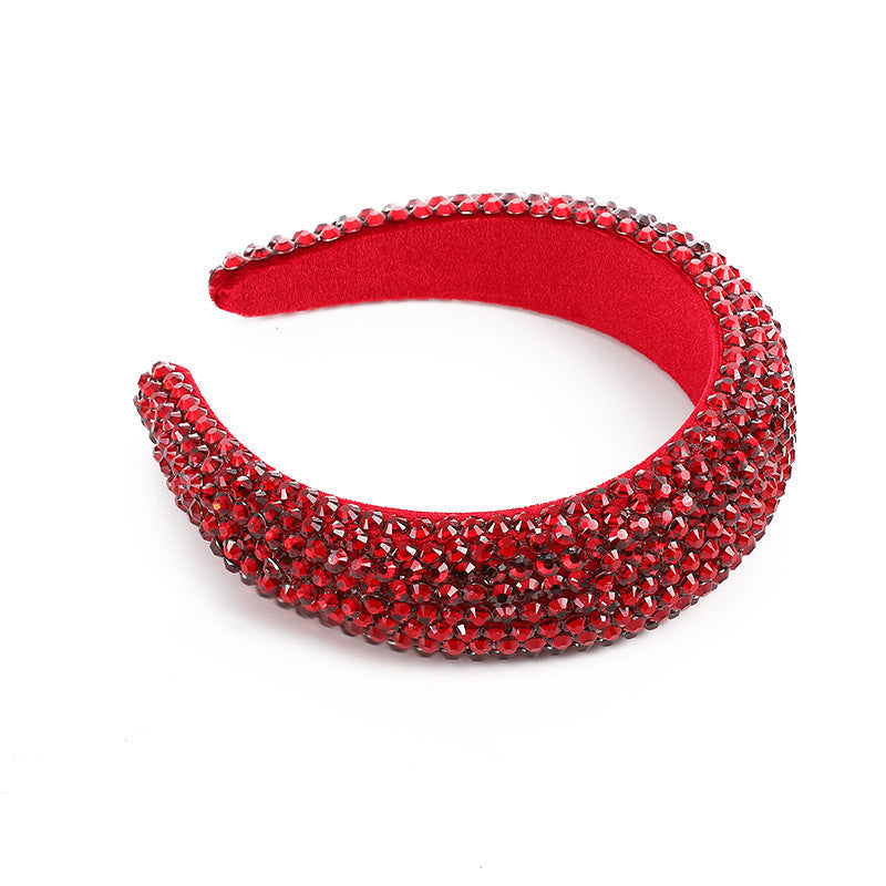 HKM-749587 Baroque Rhinestone Wide-Edged Hair Band in Multiple Colors