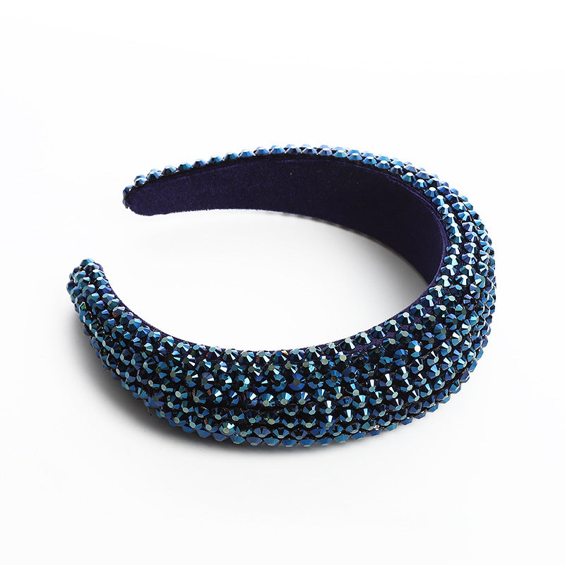 HKM-749587 Baroque Rhinestone Wide-Edged Hair Band in Multiple Colors