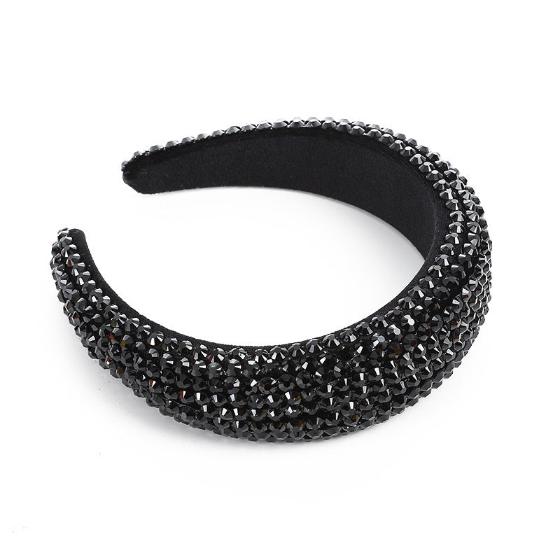 HKM-749587 Baroque Rhinestone Wide-Edged Hair Band in Multiple Colors