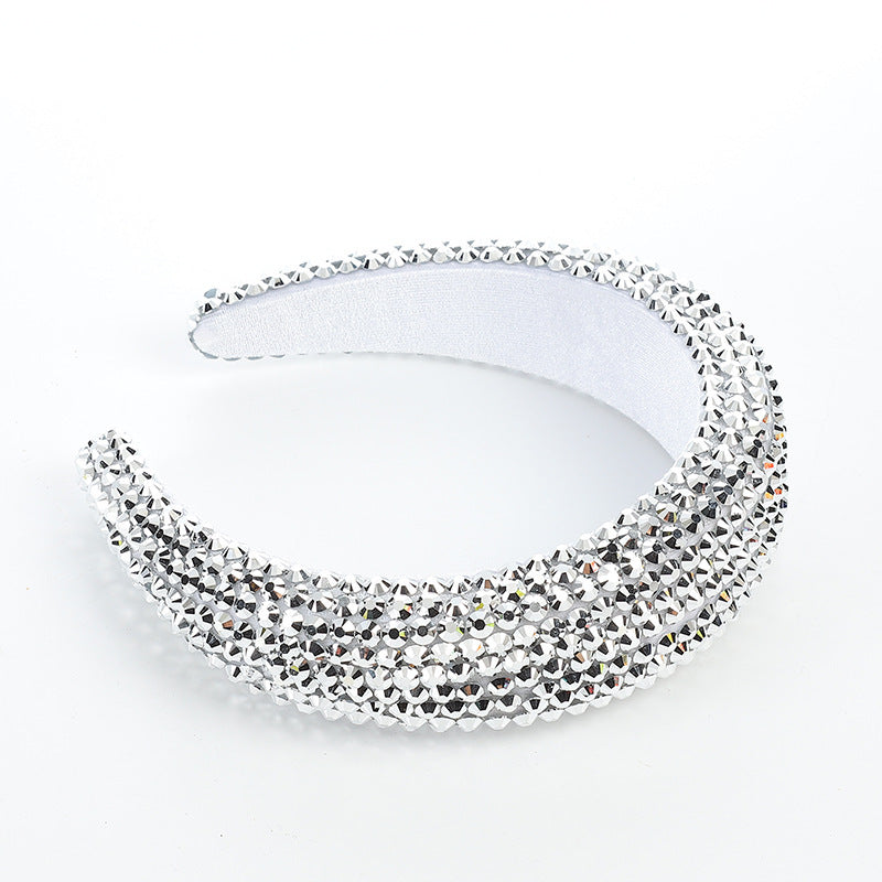 HKM-749587 Baroque Rhinestone Wide-Edged Hair Band in Multiple Colors