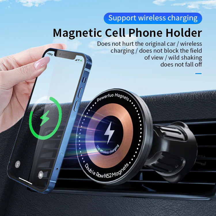 KTX-589523 Magnetic Wireless Car Charger with Fast Charging Support for Mobile Phones
