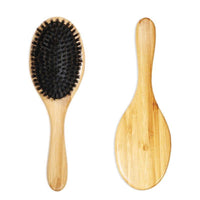HKM-120083 Natural Boar Bristle Hairbrush with Bamboo Handle for All Hair Types
