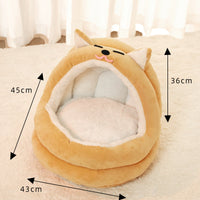 HKM-103699 Cozy Velvet Cat Bed for Small to Medium Pets - Warm Sleeping Bag Style Cushion