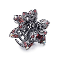 HKM-043347 Stylish Alloy Flower Hair Clips in Purple, Blue, and Gray for Women