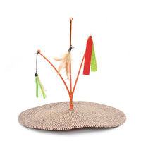 HKM-848659 Little Tree Cat Scratching Pad with Feather Toy, Cotton Rope Climate-Friendly Design for All Ages