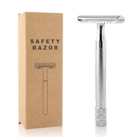 HKM-724051 Vintage Manual Razor Set with 5 Replacement Blades - Matte Black, Rose Gold, Silver