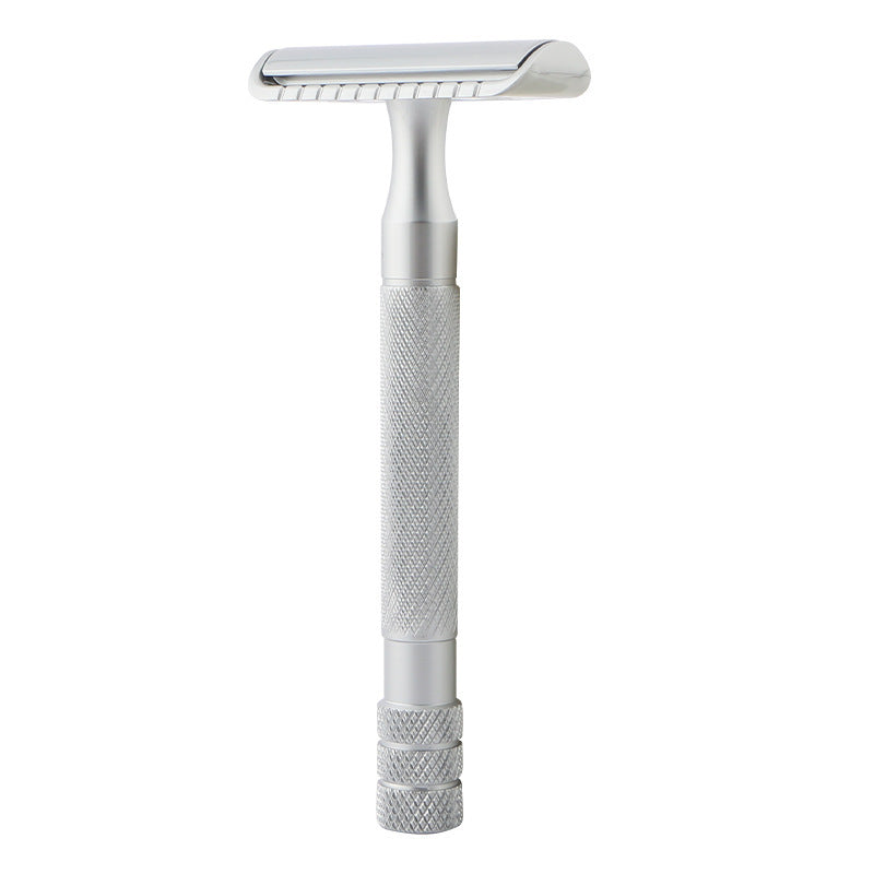 HKM-724051 Vintage Manual Razor Set with 5 Replacement Blades - Matte Black, Rose Gold, Silver
