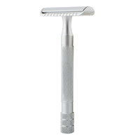 HKM-724051 Vintage Manual Razor Set with 5 Replacement Blades - Matte Black, Rose Gold, Silver