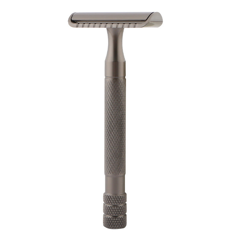 HKM-724051 Vintage Manual Razor Set with 5 Replacement Blades - Matte Black, Rose Gold, Silver