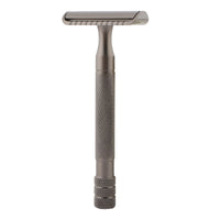 HKM-724051 Vintage Manual Razor Set with 5 Replacement Blades - Matte Black, Rose Gold, Silver