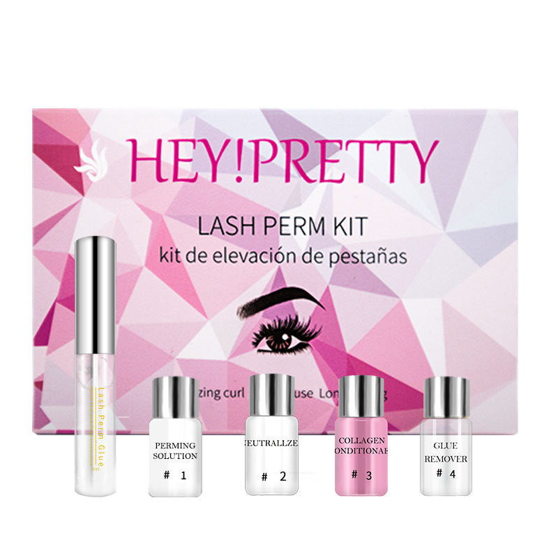 HKM-700499 Eyelash Curling Set with Eyebrow Perming Glue – Complete Beauty Kit