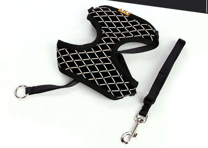 HKM-194131 Breathable Mesh Dog Leash with Flash Diamond Nylon for Comfortable Walks