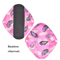 HKM-657363 Bamboo Charcoal Washable Sanitary Napkin - 6x20CM with Waterproof Fabric and Soft Inner Layer
