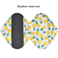 HKM-657363 Bamboo Charcoal Washable Sanitary Napkin - 6x20CM with Waterproof Fabric and Soft Inner Layer