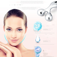 HKM-771987 V Facial Massager - Body Roller with Stainless Steel and ABS Resin, 135g