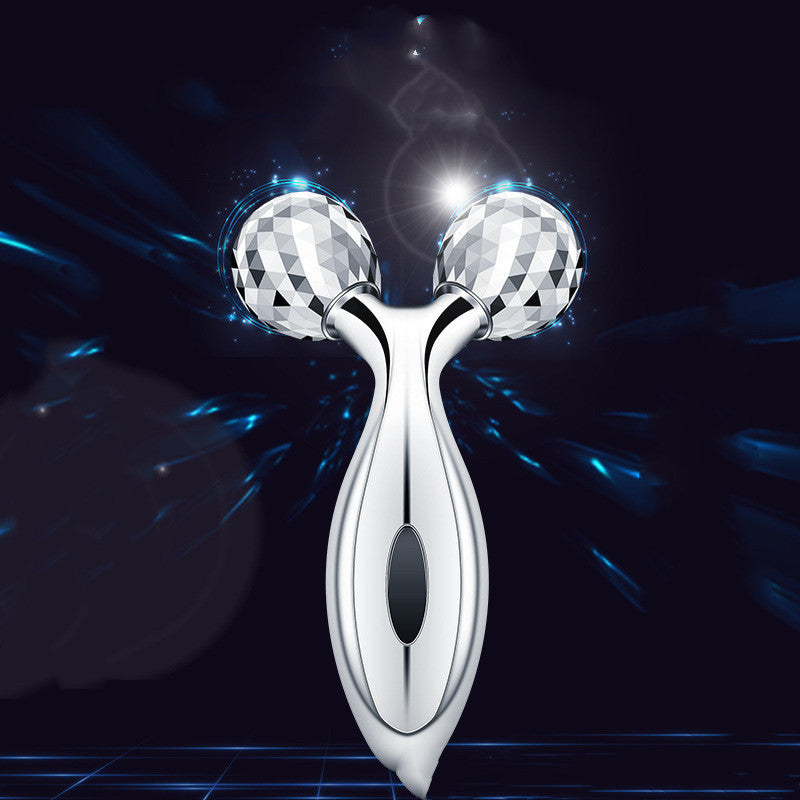 HKM-771987 V Facial Massager - Body Roller with Stainless Steel and ABS Resin, 135g