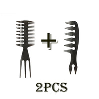 HKM-820051 Double-Sided Retro Oil Hair Comb in Blue, Black, Gold - Versatile Styling Tool