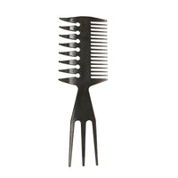 HKM-820051 Double-Sided Retro Oil Hair Comb in Blue, Black, Gold - Versatile Styling Tool