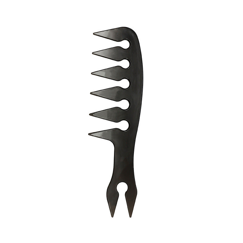 HKM-820051 Double-Sided Retro Oil Hair Comb in Blue, Black, Gold - Versatile Styling Tool
