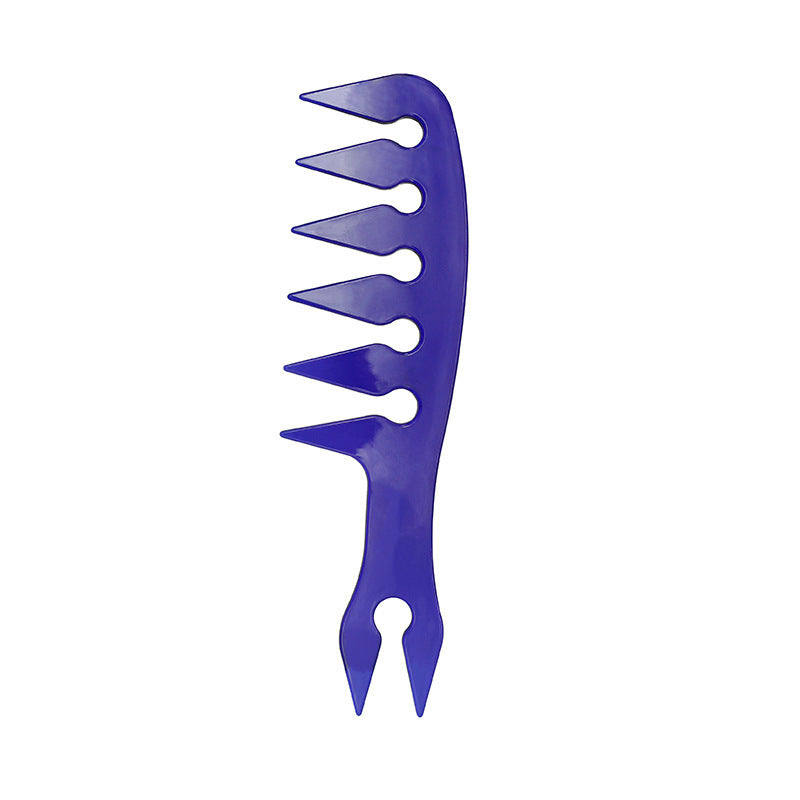 HKM-820051 Double-Sided Retro Oil Hair Comb in Blue, Black, Gold - Versatile Styling Tool