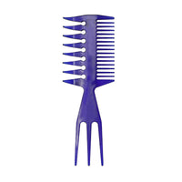 HKM-820051 Double-Sided Retro Oil Hair Comb in Blue, Black, Gold - Versatile Styling Tool