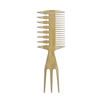 HKM-820051 Double-Sided Retro Oil Hair Comb in Blue, Black, Gold - Versatile Styling Tool