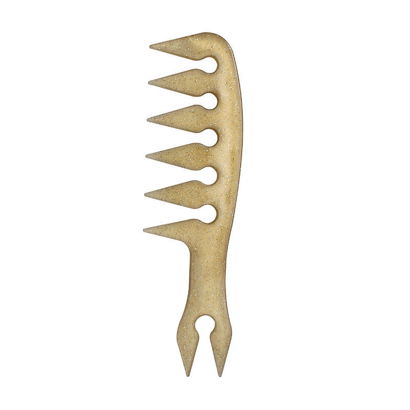 HKM-820051 Double-Sided Retro Oil Hair Comb in Blue, Black, Gold - Versatile Styling Tool