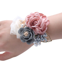 HKM-135059 Elegant Wrist Flower for Weddings - Beautiful Cloth Souvenir for Bridesmaids and Korean Bride Headdress