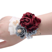 HKM-135059 Elegant Wrist Flower for Weddings - Beautiful Cloth Souvenir for Bridesmaids and Korean Bride Headdress