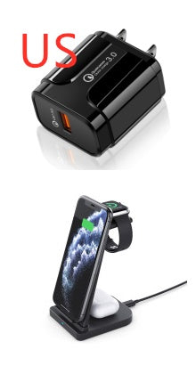 KTX-464787 3-in-1 Foldable Wireless Charger for Mobile Phones, Headphones, and Smartwatches