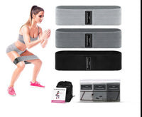HKM-753363 Fabric Resistance Bands Set for Fitness - Lake Blue (Weak), Pink (Medium), Purple (Strong) - 76x8cm