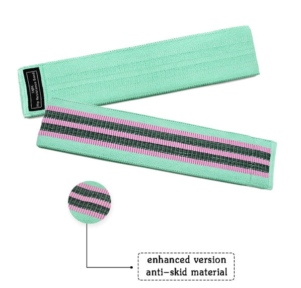 HKM-753363 Fabric Resistance Bands Set for Fitness - Lake Blue (Weak), Pink (Medium), Purple (Strong) - 76x8cm